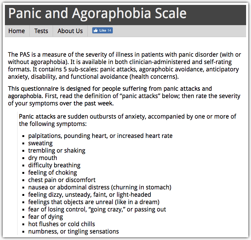 agoraphobia test
